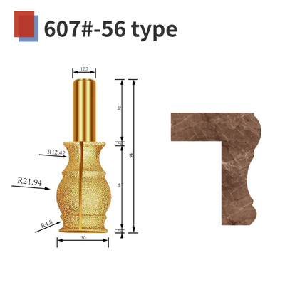 Chamfer router bit 607# diamond CNC engraving tool marble granite grinding