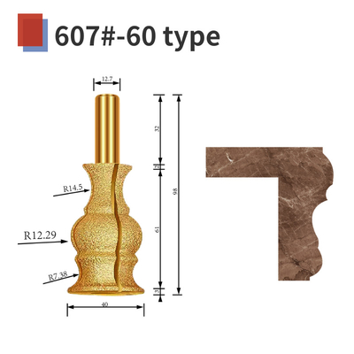 Chamfer router bit 607# diamond CNC engraving tool marble granite grinding