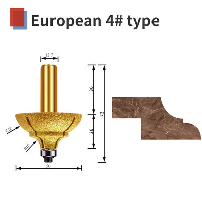 Chamfer router bit diamond European 5 types marble stone granite CNC engraving tool