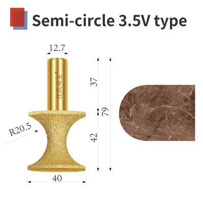 Semi-circle 3V type diamond vacuum brazed tool engraving stone marble granite
